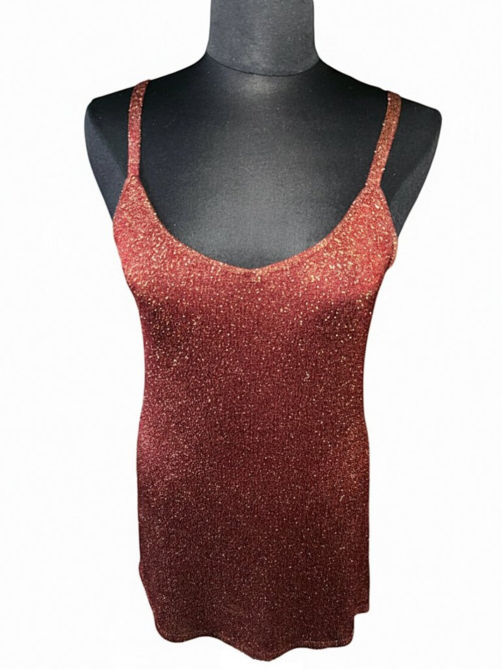 Vintage 90s Ittierre Metallic Burgundy Lurex Slip Dress - IT 42 (US 4/6)